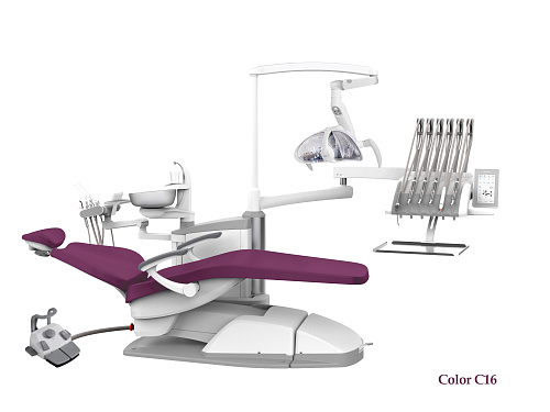 SILVERFOX 8000C-SRS0 – Стоматологическая установка с верхней подачей и с мягкой обивкой