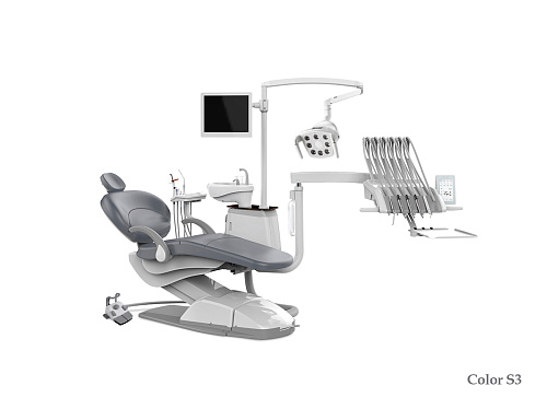 SILVERFOX 8000B-SRS0 – Стоматологическая установка с верхней подачей и с мягкой обивкой