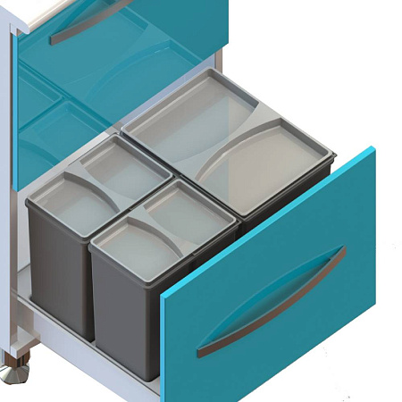 ВИТАЛИЯ М1 ЛЮКС — Медицинская тумба на хромированных ножках с системой сортировки отходов